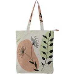 Flora Floral Flower Nature Plant Doodle Double Zip Up Tote Bag