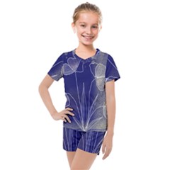 Flower Nature Abstract Art Kids  Mesh T-shirt And Shorts Set