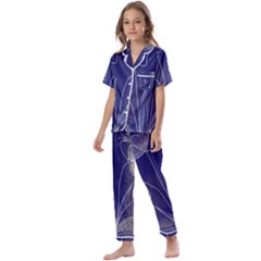 Flower Nature Abstract Art Kids  Satin Short Sleeve Pajamas Set