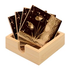 Flower Nature Abstract Art Bamboo Coaster Set