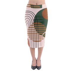 Line Forms Art Drawing Background Midi Pencil Skirt