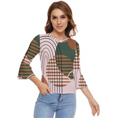 Line Forms Art Drawing Background Bell Sleeve Top