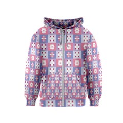 Flower Art Pattern Geometric Kids  Zipper Hoodie by Maspions