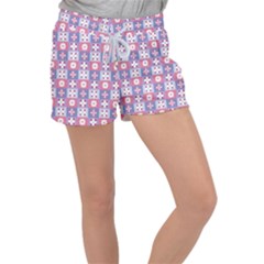 Flower Art Pattern Geometric Women s Velour Lounge Shorts