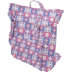 Flower Art Pattern Geometric Buckle Up Backpack