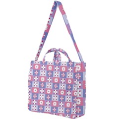 Flower Art Pattern Geometric Square Shoulder Tote Bag