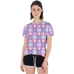 Flower Art Pattern Geometric Open Back Sport T-shirt