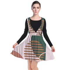 Line Forms Art Drawing Background Plunge Pinafore Dress