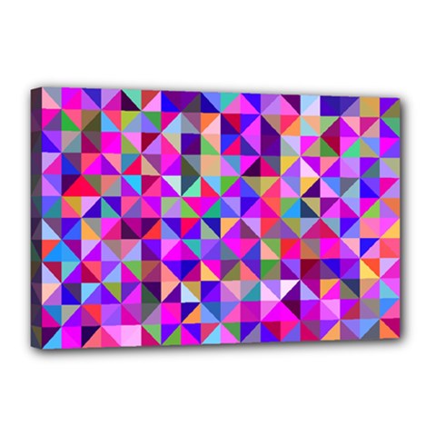 Floor Colorful Triangle Canvas 18  X 12  (stretched) by Maspions