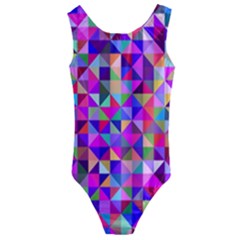 Floor Colorful Triangle Kids  Cut-out Back One Piece Swimsuit by Maspions