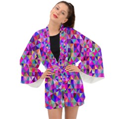 Floor Colorful Triangle Long Sleeve Kimono