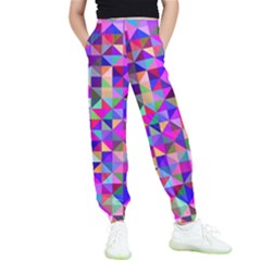 Floor Colorful Triangle Kids  Joggers by Maspions