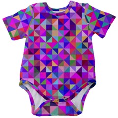 Floor Colorful Triangle Baby Short Sleeve Bodysuit by Maspions