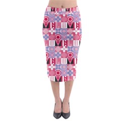 Scandinavian Abstract Pattern Midi Pencil Skirt by Maspions