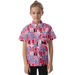 Scandinavian Abstract Pattern Kids  Short Sleeve Shirt