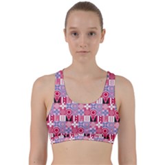 Scandinavian Abstract Pattern Back Weave Sports Bra