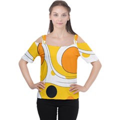 Abstract Pattern Cutout Shoulder T-shirt