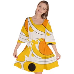 Abstract Pattern Velour Kimono Dress