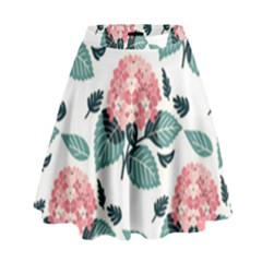 Flowers Hydrangeas High Waist Skirt