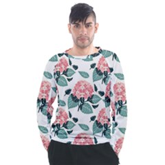 Flowers Hydrangeas Men s Long Sleeve Raglan T-shirt