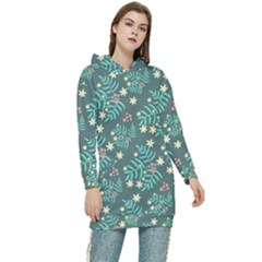 Illustration Pattern Seamless Women s Long Oversized Pullover Hoodie by Maspions