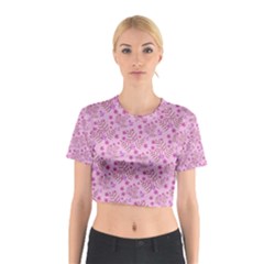 Illustration Pattern Seamless Cotton Crop Top