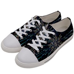 Ice Crystal Background Shape Frost Women s Low Top Canvas Sneakers