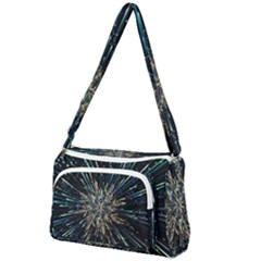 Ice Crystal Background Shape Frost Front Pocket Crossbody Bag