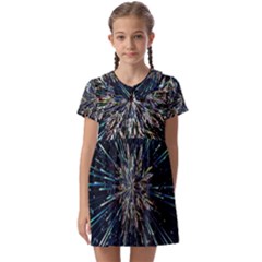 Ice Crystal Background Shape Frost Kids  Asymmetric Collar Dress