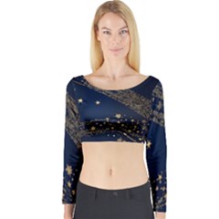 Starsstar Glitter Long Sleeve Crop Top