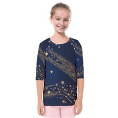 Starsstar Glitter Kids  Quarter Sleeve Raglan T-shirt