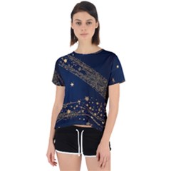 Starsstar Glitter Open Back Sport T-shirt by Maspions