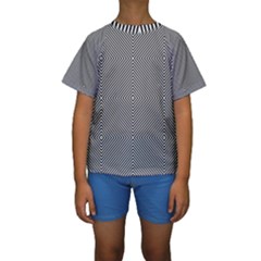 Abstract Diagonal Stripe Pattern Seamless Kids  Short Sleeve Swimwear