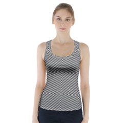 Abstract Diagonal Stripe Pattern Seamless Racer Back Sports Top