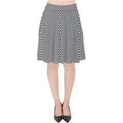 Abstract Diagonal Stripe Pattern Seamless Velvet High Waist Skirt