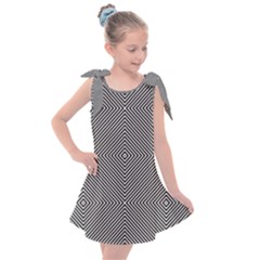 Abstract Diagonal Stripe Pattern Seamless Kids  Tie Up Tunic Dress
