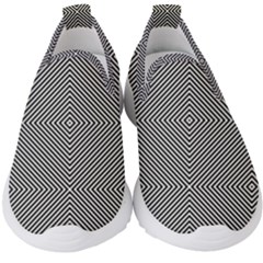 Abstract Diagonal Stripe Pattern Seamless Kids  Slip On Sneakers