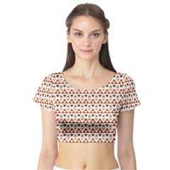 Geometric Tribal Pattern Design Short Sleeve Crop Top