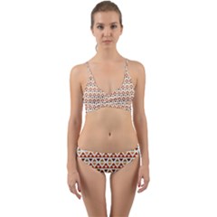 Geometric Tribal Pattern Design Wrap Around Bikini Set
