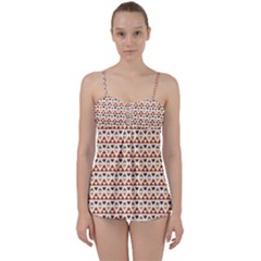 Geometric Tribal Pattern Design Babydoll Tankini Set