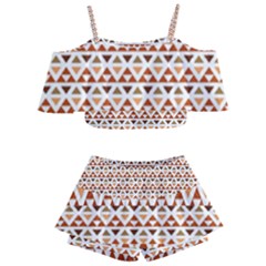 Geometric Tribal Pattern Design Kids  Off Shoulder Skirt Bikini by Maspions