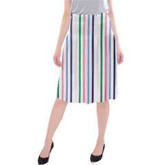 Stripes Pattern Abstract Retro Vintage Midi Beach Skirt