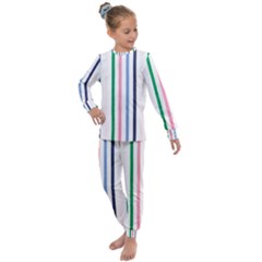 Stripes Pattern Abstract Retro Vintage Kids  Long Sleeve Set 