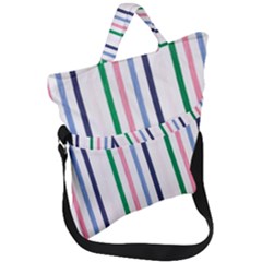 Stripes Pattern Abstract Retro Vintage Fold Over Handle Tote Bag