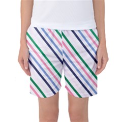 Retro Vintage Stripe Pattern Abstract Women s Basketball Shorts