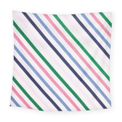 Retro Vintage Stripe Pattern Abstract Square Tapestry (large)