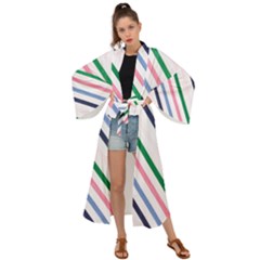 Retro Vintage Stripe Pattern Abstract Maxi Kimono