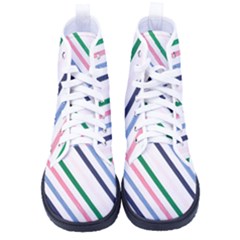 Retro Vintage Stripe Pattern Abstract Women s High-top Canvas Sneakers