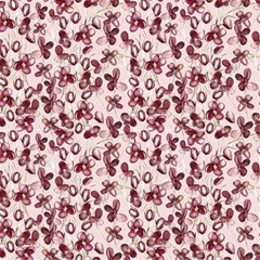 Burgundy Flowers Fabric by DinkovaArt