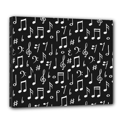 Chalk Music Notes Signs Seamless Pattern Deluxe Canvas 24  X 20  (stretched)